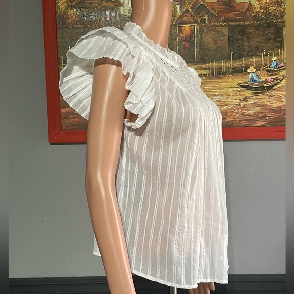 Universal Thread White Short Sleeve Blouse SZ-S - Picture 2 of 5